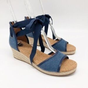 UGG Amell Ankle Wrap Blue Denim Sandal
